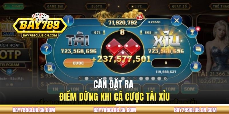 Cần đặt ra điểm dừng khi cá cược tài xỉu